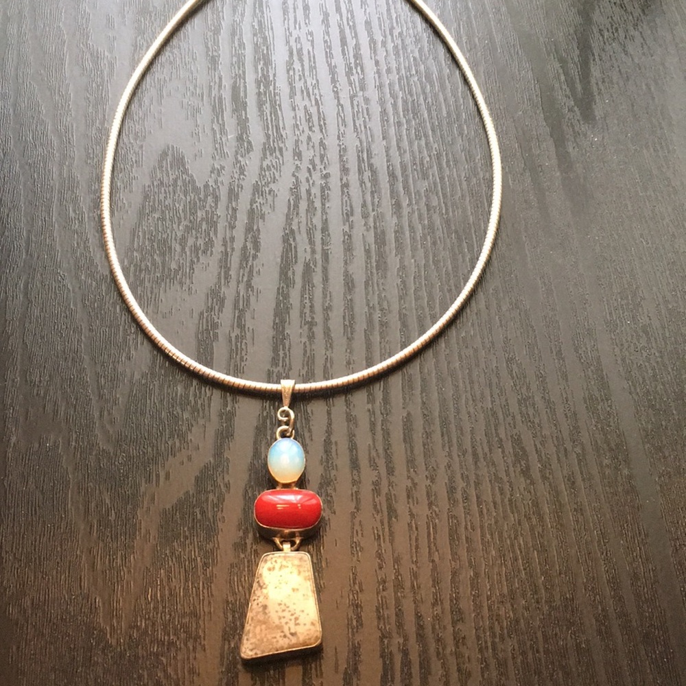 Sterling silver wrapped pendant